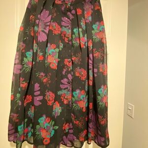 ModCloth Women’s Midi Floral Lined Vintage Style Pockets Floral Skirt Poly New 6